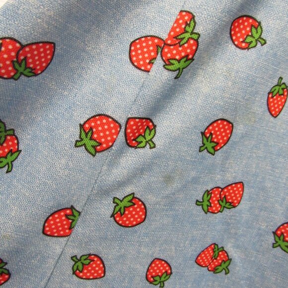 Vintage 70s Melissa Lane Strawberry Print Dress & Tie Jacket Topper Set sz 12 - Picture 5 of 8